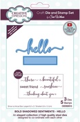 Bold Shadowed Sentiments- Hello - Creative Expressions Craft Die And Stamp Set By Sue Wilson