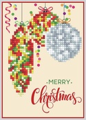 Merry Christmas Baubles Trad - Diamond Dotz Diamond Art Greeting Card Kit 5"X7"