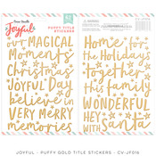 Joyful Puffy Gold Title Stickers - Cocoa Vanilla Studio
