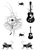 The Guitarist - Pink Ink Designs A6 Clear Stamp