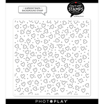 Scattered Hearts 6x6 Background Stamp - Say It With Stamps - Photoplay
