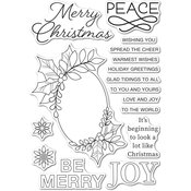Festive Christmas Greetings Clear Stamps - Memory Box
