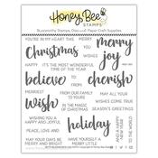 Bitty Buzzwords: Holiday 6x6 Stamp Set - Honey Bee Stamps