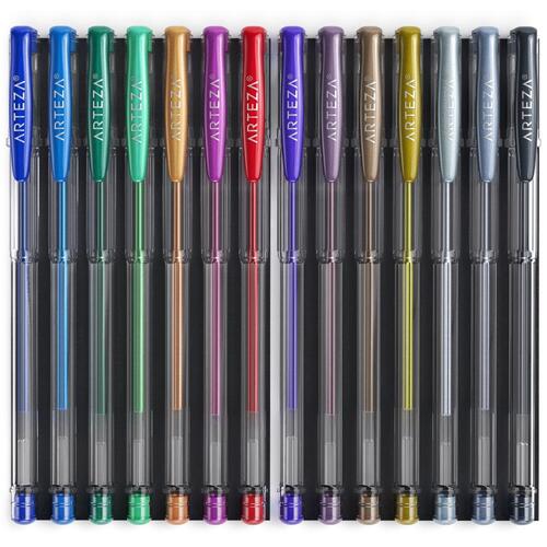 Arteza Retractable Gel Ink Colored Pens Set, Vintage Colors - Doodle, Draw,  Journal - 10 Pack