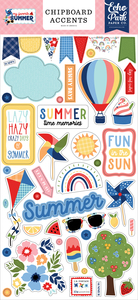 My Favorite Summer 6x13 Chipboard Accents - Echo Park