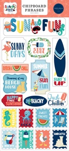 Beach Party 6x13 Chipboard Phrases - Carta Bella