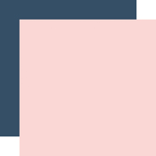 Light Pink / Navy Coordinating Solid Paper - Away We Go - Echo Park