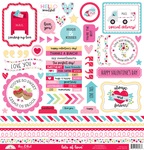 Lots Of Love This & That Sticker Sheet - Doodlebug