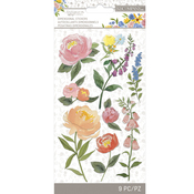 Antique Garden Floral Blooms Dimensional Stickers - K & Company