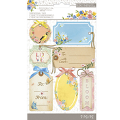Antique Garden Tags W/Ribbon Accents - K & Company