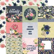 3x4 Elements Paper - Simple Vintage Indigo Garden - Simple Stories