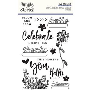 Simple Vintage Indigo Garden Stamps - Simple Stories