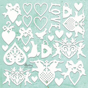 Love Set Chipboard Diecuts - Mintay Chippies - Mintay Papers