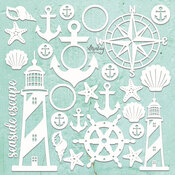 Seaside Set Chipboard Diecuts - Mintay Chippies - Mintay Papers
