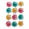 Painted Bright Gouache Teal Flowers - Prima
