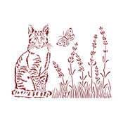 Cat Stencil - Provence - Stamperia - PRE ORDER