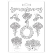 Garlands & Bouquets A4 Soft Mould - Provence - Stamperia