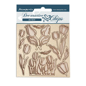 Flowers Decorative Chips - Romantic Garden House - Stamperia