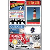 Massachusetts Jet Setters 3.0 State Dimensional Stickers - Reminisce