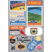 West Virginia Jet Setters 3.0 State Dimensional Stickers - Reminisce - PRE ORDER