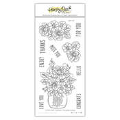Floral Vase 4x8 Stamp Set - Honey Bee Stamps