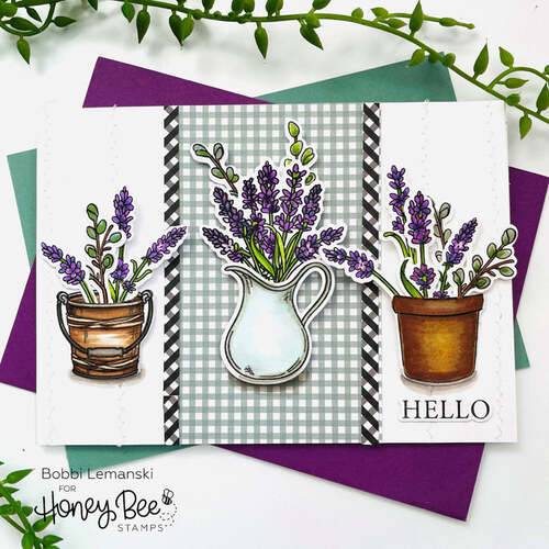 Floral Vase 4x8 Stamp Set - Honey Bee Stamps