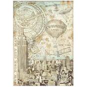 New York City Map Rice Paper - Sir Vagabond Aviator - Stamperia