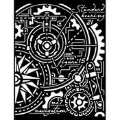 Gears & Compass Stencil - Sir Vagabond Aviator - Stamperia