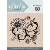 Butterfly Flower Card Deco Essentials Stamp - Find It Trading