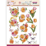 Perfect Butterfly Flowers Orange Rose Punchout Sheet - Find It Trading