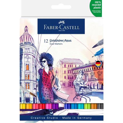 Faber-Castell Duo-Tip Washable Marker Set, Assorted Colors, Set of 24