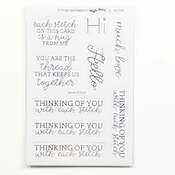 Silver Foil/White Stitched Sentiments Diecut Sheet - Waffle Flower Crafts