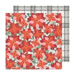 Poinsettia and Pine Paper - Mittens and Mistletoe - Crate Paper - PRE ORDER