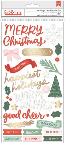 Mittens and Mistletoe Puffy Stickers - Crate Paper