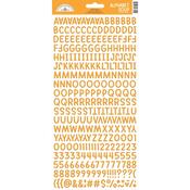 Tangerine Alphabet Soup Puffy Stickers - Doodlebug - PRE ORDER