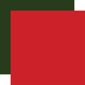Red / Dark Green Coordinating Solid Paper - White Christmas - Carta Bella