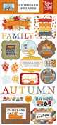 Fall Fever 6x13 Chipboard Phrases - Echo Park - PRE ORDER