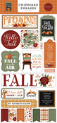 Welcome Fall 6x13 Chipboard Phrases - Carta Bella - PRE ORDER