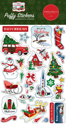 White Christmas Puffy Stickers - Carta Bella - PRE ORDER