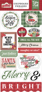 Santa Claus Lane 6x13 Chipboard Phrases - Echo Park