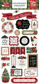 Gnome For Christmas 6x13 Chipboard Phrases - Echo Park