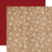 Woodgrain Snowflakes Paper - Gnome For Christmas - Echo Park - PRE ORDER