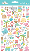 Seaside Summer Puffy Icon Stickers - Doodlebug