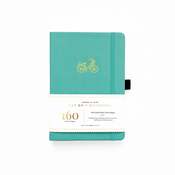 A5 Hand Stamped Sunday Ride Turquoise Dot Grid Notebook - Archer & Olive