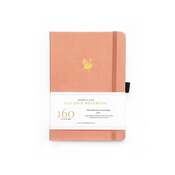 A5 Hand Stamped Flamingo Peachy Pink Dot Grid Notebook - Archer & Olive
