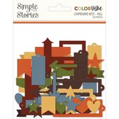 Fall Color Vibe Chipboard Bits & Pieces - Simple Stories - PRE ORDER