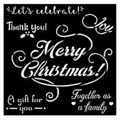Merry Christmas Stencil - Stamperia