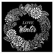 Love Winter Garland Stencil - Stamperia