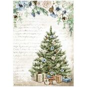 Blue Tree Rice Paper - Romantic Cozy Winter - Stamperia