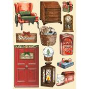 Romantic Home For The Holidays Colored Wooden Shapes - Stamperia - PRE ORDER